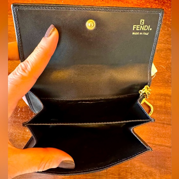 Vintage Fendi Regimental Black Leather Keychain Wallet - Picture 7 of 7
